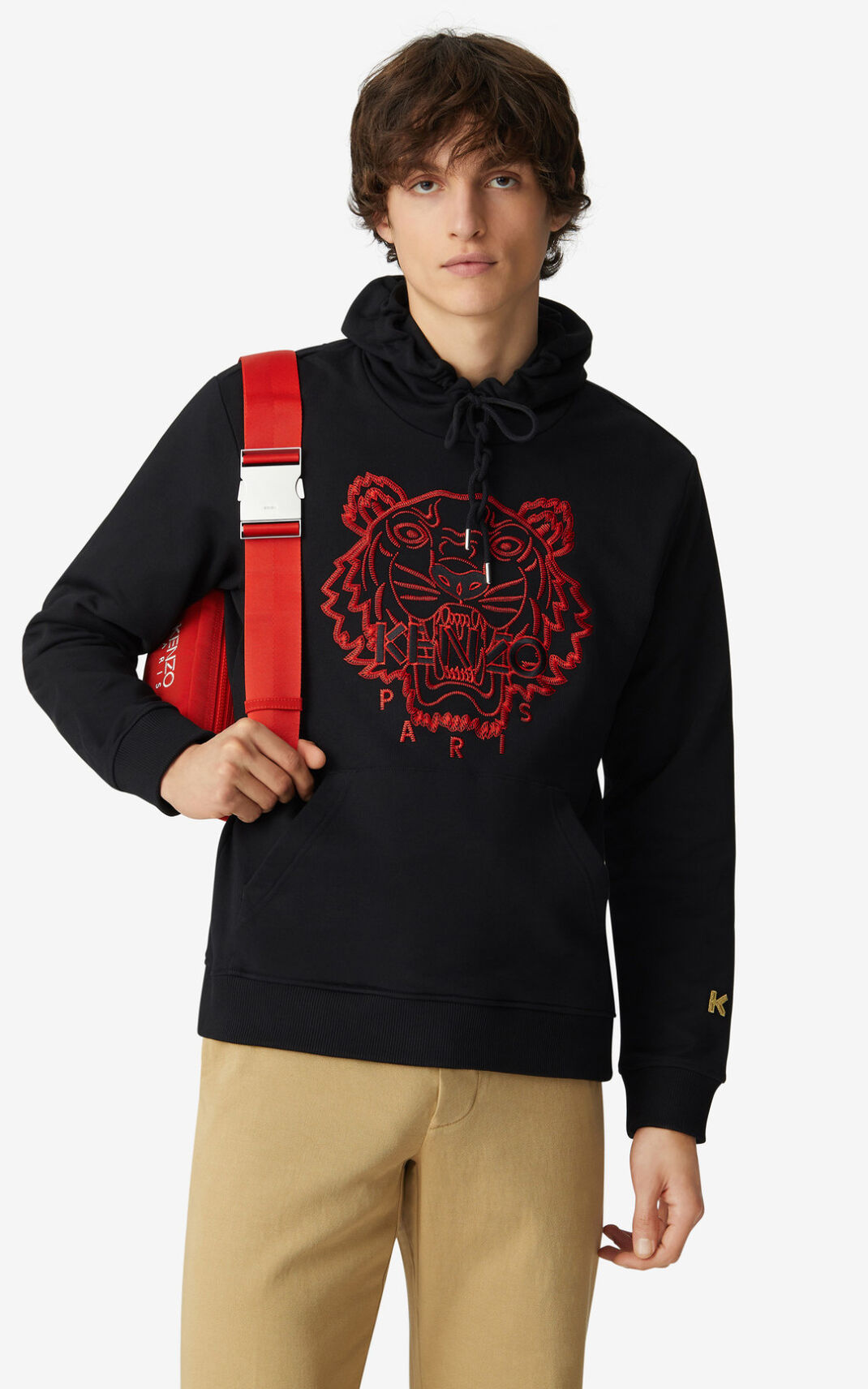 Kenzo Tiger Sudaderas Con Capucha Hombre Negras | 5321480-FR